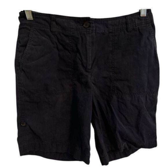Talbots Classic Navy Flat front Shorts. Inseam 9". Size 6 - Picture 1 of 4